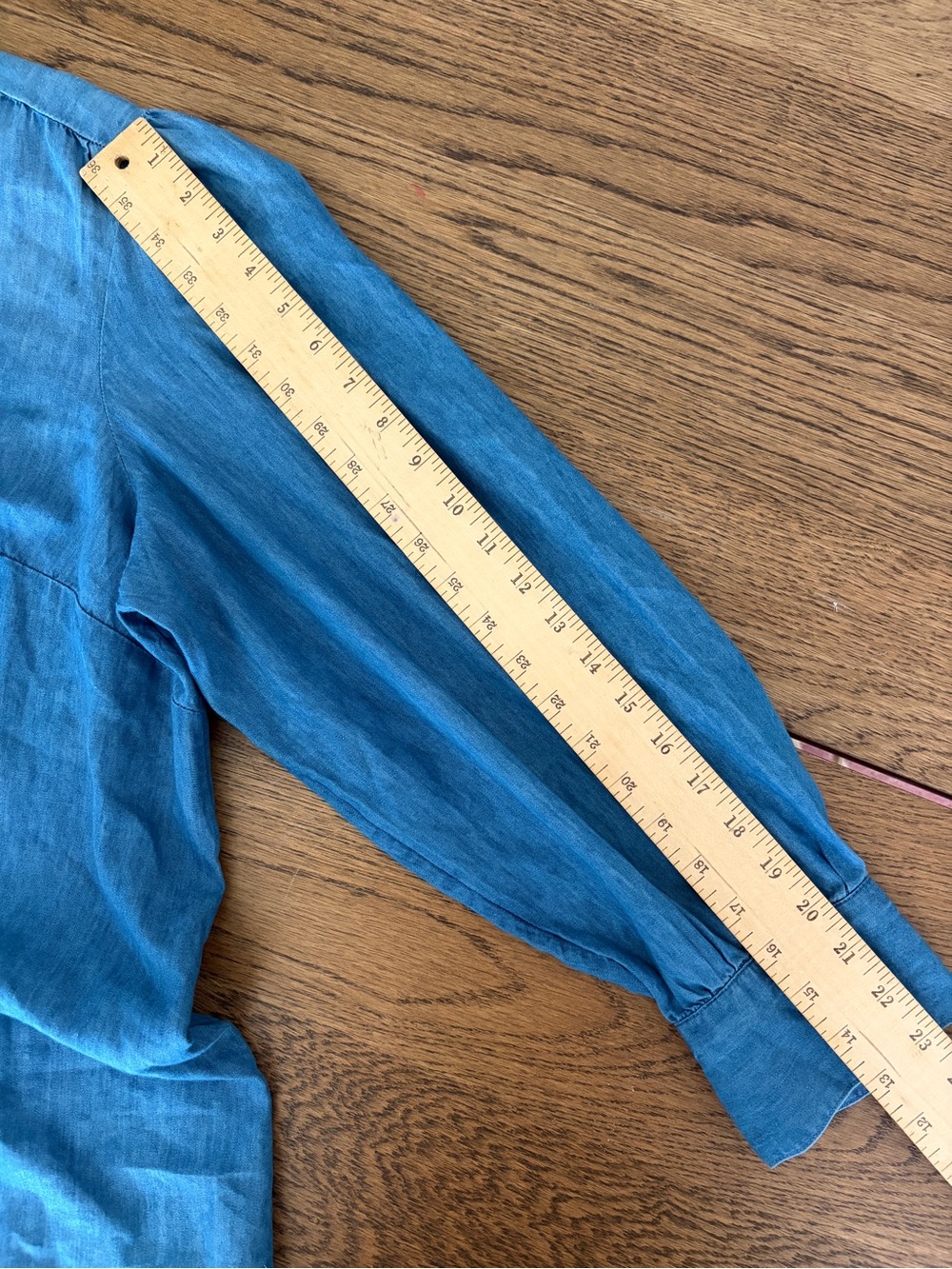 J. Jill (NWT W/ Small Flaw) Light Blue Chambray Indigo Stand Collar Top 2X - Picture 12 of 14